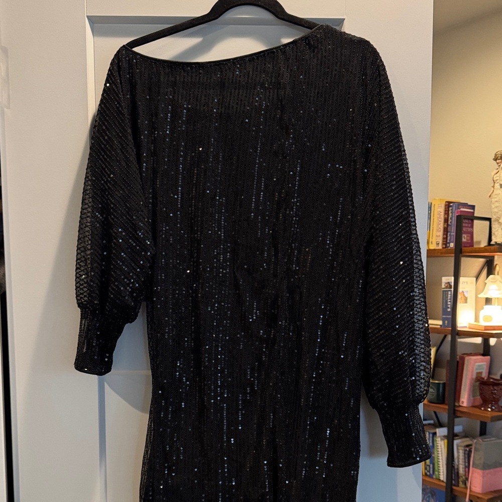 Black Sequin Women's Dress - Elegant Evening Look